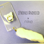 猫のしっぽ  しろねこ ファー スマホケース iPhoneケース iPhone8/plus iPhoneX/SE iPhone7/6  Xperia/GALAXY