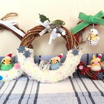 セキセイインコのクリスマスリース