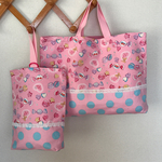 入園入学   レッスンバッグバッグ&シューズ入れ     ピンク スィーツ 女の子