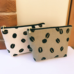 中綿ふわふわ☆ポーチ   コーヒー豆柄