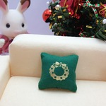 ミニチュアクッション(リース&X'mas)緑