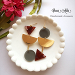 《再販》【brown】いろんなかたち アシンメトリー  ピアス／イヤリング