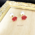 REDROSE🌹パールキャッチピアス