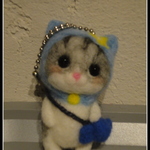 ＊水色ずきんねこちゃん②　ボールチェーン＊