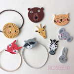 ２個セット 木製＊動物＊ラメヘアゴム 子供
