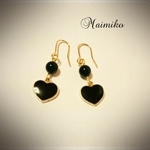 オニキス&ブラックハートピアス