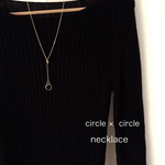 【新作】ゴールド サークル×サークル  Yシルエットネックレス   オトナデザイン  3way