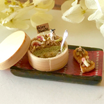 まんまる曲げわっぱスコップケーキ★秋の味覚★面白三毛猫★