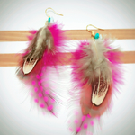 P58 HoroHoroFeatherピアス/ピンク