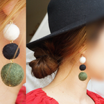 naruyumi0103様専用ポンポンピアス大きめ(中×中×大)サイズ 白×黒×カーキ