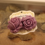 紫薔薇のピアス
