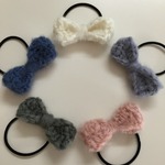 もこもこ★ふわふわ　モヘヤ　リボンのヘアゴム　