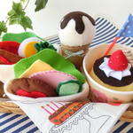 [名入れ無料]おしゃれなカフェランチ　フェルトでおままごと