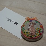 仔うさぎの刺繍ブローチ