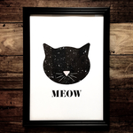 ポスター♡ねこ♡キャット♡黒猫♡デザイン♡アート♡アニマル♡動物♡パネル♡フレーム♡オシャレ♡ネコ♡ブラック♡猫♡白黒