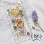 1点物:ハートとお花のリング付きスマホケースiPhone6/6s