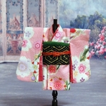 【オーダー制】簡易着物＜桜と撫子（ピンク）＞