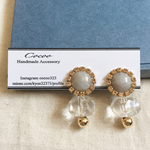 ２wayビジューカボションピアス