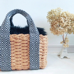 ファー付き かごバッグ