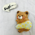 ねごとのセリフ付き⁂お昼寝クマのブローチ
