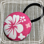 フラの気分♪ ピンクのハイビスカス 大きめヘアゴム㉕