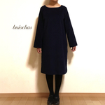 コーデュロイ Aラインワンピース（navy）