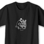 ぞう（ミニペン画）【ブラック】ekot Tシャツ <イラスト：タカ（笹川ラメ子）>