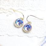 T.CY スワロフスキーのピアス☆1088#ライトサファイヤ シマー