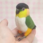 ズグロシロハラインコ mini♪☆足付タイプ(付属金具無し） 羊毛フェルト 