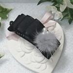 【送料込み】Opera❇black  fur  アーチ型クリップ   