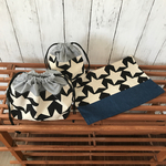 数量限定！SALE価格！北欧風☆ブラックスター お弁当入れなど入学入園準備3点セット
