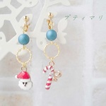 ＊クリスマス＊サンタとキャンディの可愛いイヤリング