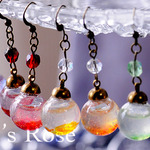 【受注制作】ガラス玉"ColorS"ピアス（イヤリング）