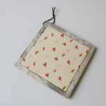 飾れる鍋敷きArt-Trivet「❤️　ﾋﾟﾝｸ」1点もの
