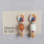 mandarin orange刺繍ピアス