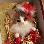 羊毛フェルトクリスマスリース猫送料無料