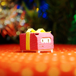 はこねこ　りぼん　ピンクきいろ　[クリスマス]