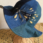 ほうき星（玉ねぎ染めとデニムの2wayハット）