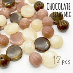 chocolate color beads ＊ mix12pcs