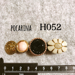 H052＊アンティークフラワー×ブラックキラキラボタン ヘアクリップ  ハンドメイド