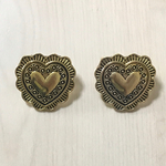 ANTIQUE GOLD DESIGN HEART BUTTON CABOCHONS PARTS