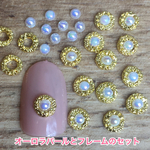 ネイル   丸ポコ オーロラパール ブリオンエッジ フレームセット