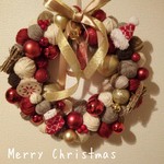 華やかなクリスマスリース*.32㌢*送料無料