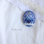 ホワイトクリスマスの朝   刺繍ブローチ