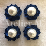 A047 Perl Flowerカボション Blue (4個)A047