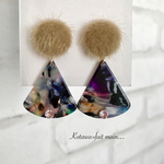 冬のべっ甲ピアス/イヤリング