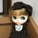 【受注製作】【限定カラー】ブライス用リボンカチューシャJ（サイドダブルリボン）☆ブラウン