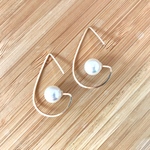パール×ドロップピアス【14KGF】