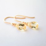 宝石質シトリンのピアス　k14gf