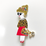 ＊ブローチ＊ leopard red
